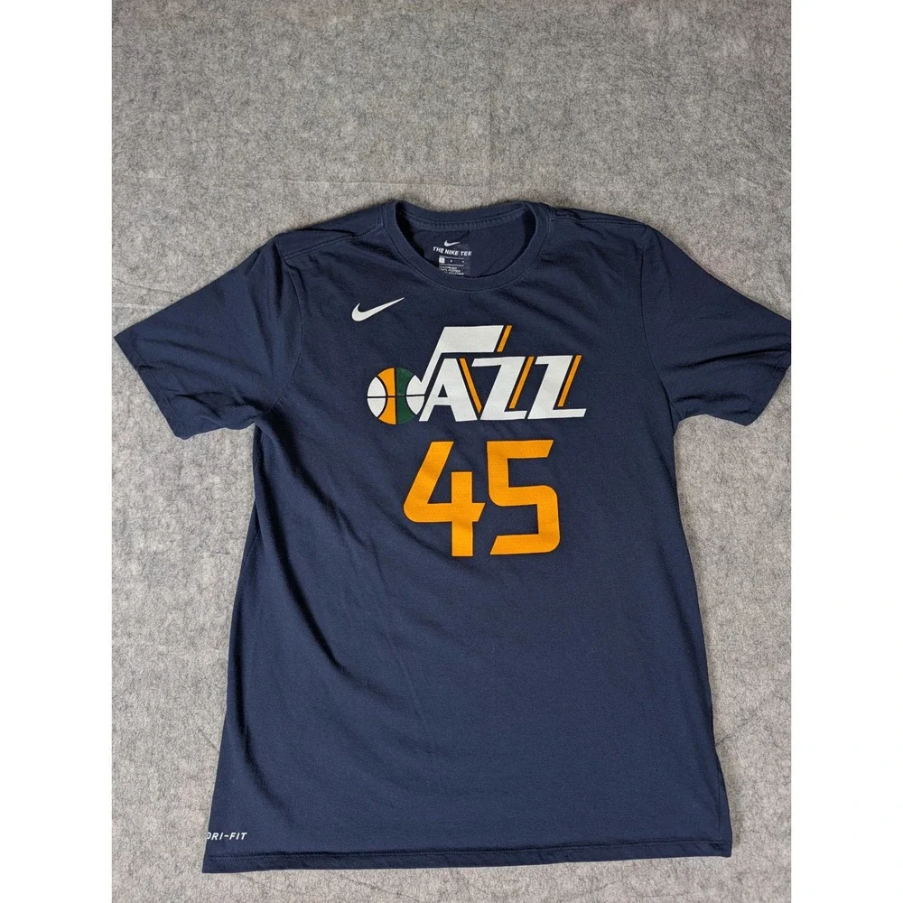 Nike Utah Jazz Donovan Mitchell 45 Dri-FIT NBA T-Shirt Navy Blue Mens L